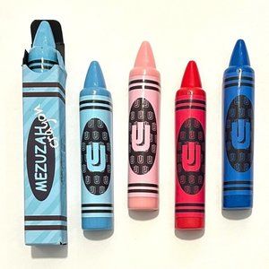 NEW CRAYON SHAPE RESIN MEZUZAH CASE WITH MATCHING GIFT BOX